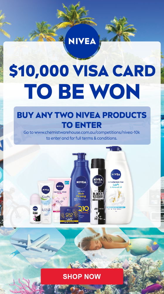 Nivea / Chemist Warehouse Win a 10,000 Visa gift card